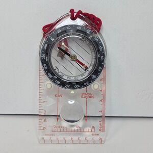Suunto M3 D Compass Finland Baseplate Ruler Magnifier‎ Red Lanyard Used once!